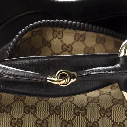 Gucci Monogram Large Horsebit Chain Hobo Dark Brown 16 of 17