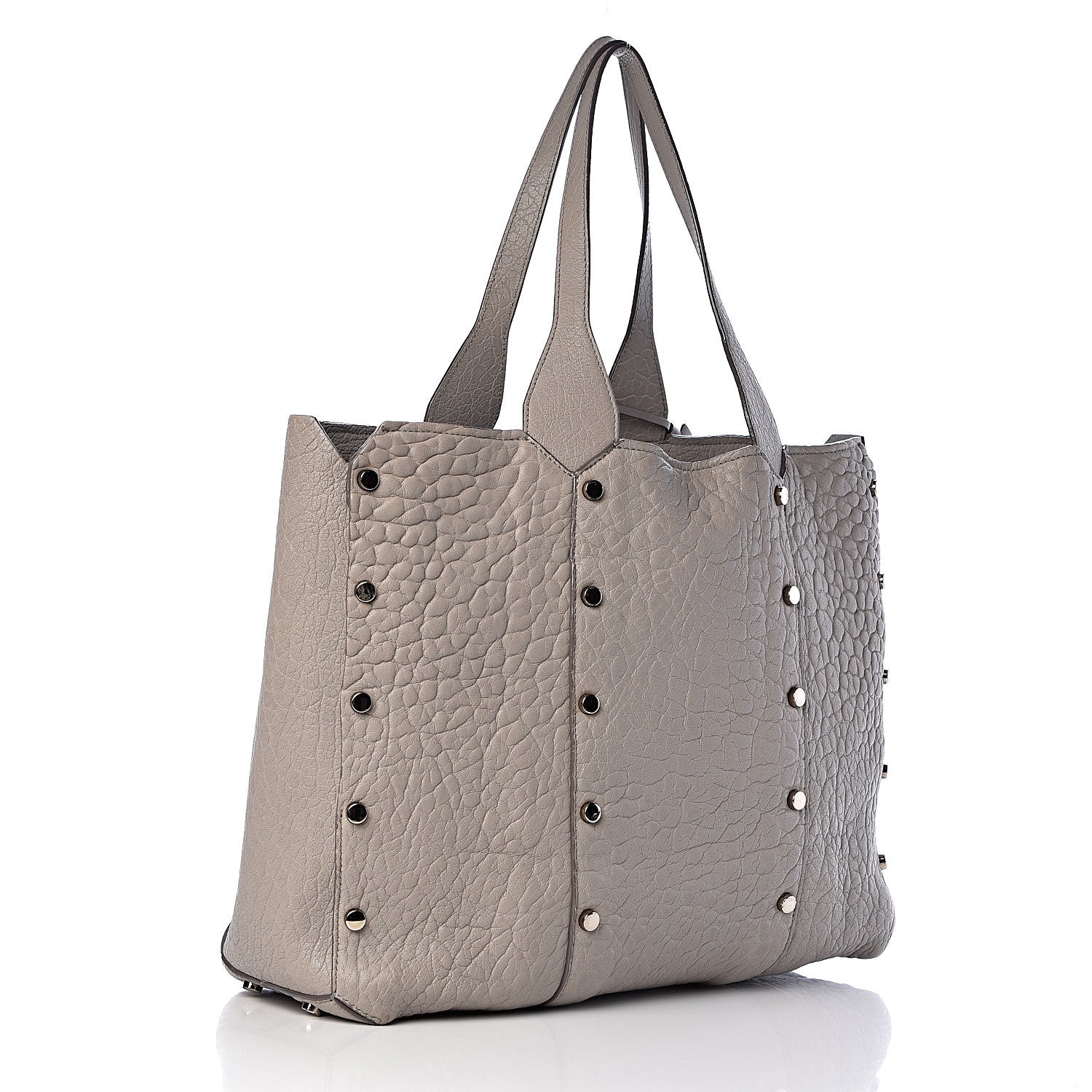 Jimmy Choo Grained Calfskin Studded Lockett Shopper Tote Moonstone 3 of 15