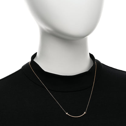 Tiffany 18K Rose Gold Small T Smile Pendant Necklace 2 of 4