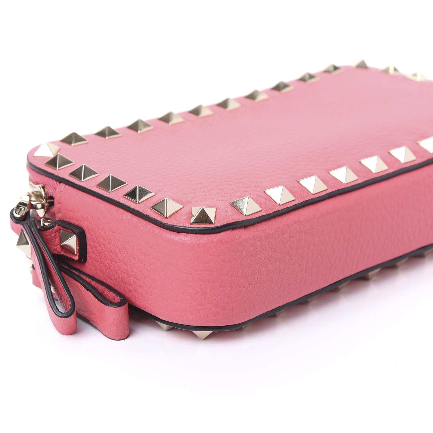 Valentino Garavani Pebbled Calfskin Rockstud Chain Pouch Shoulder Bag Shadow Pink 7 of 10