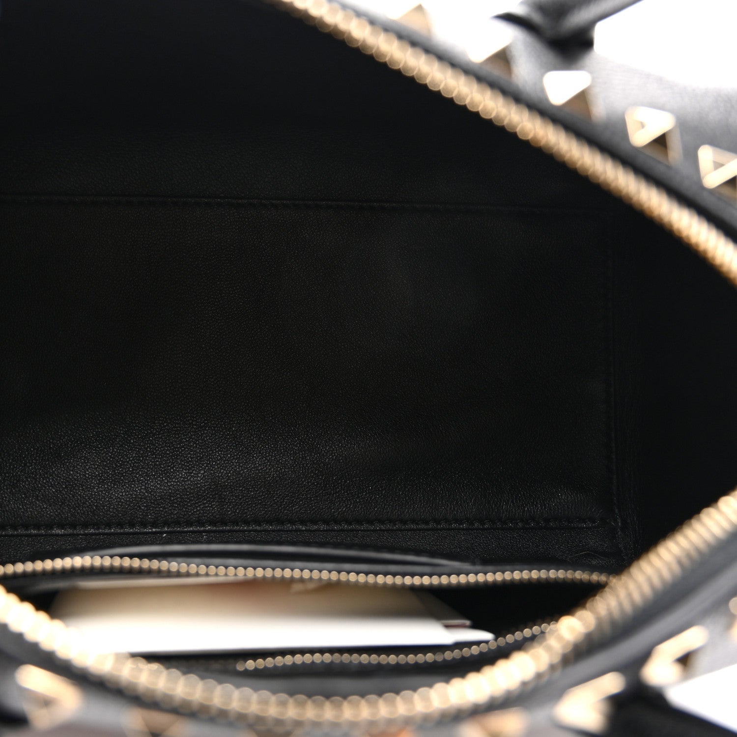 Valentino Garavani Pebbled Calfskin Rockstud Bowling Bag Black 5 of 10