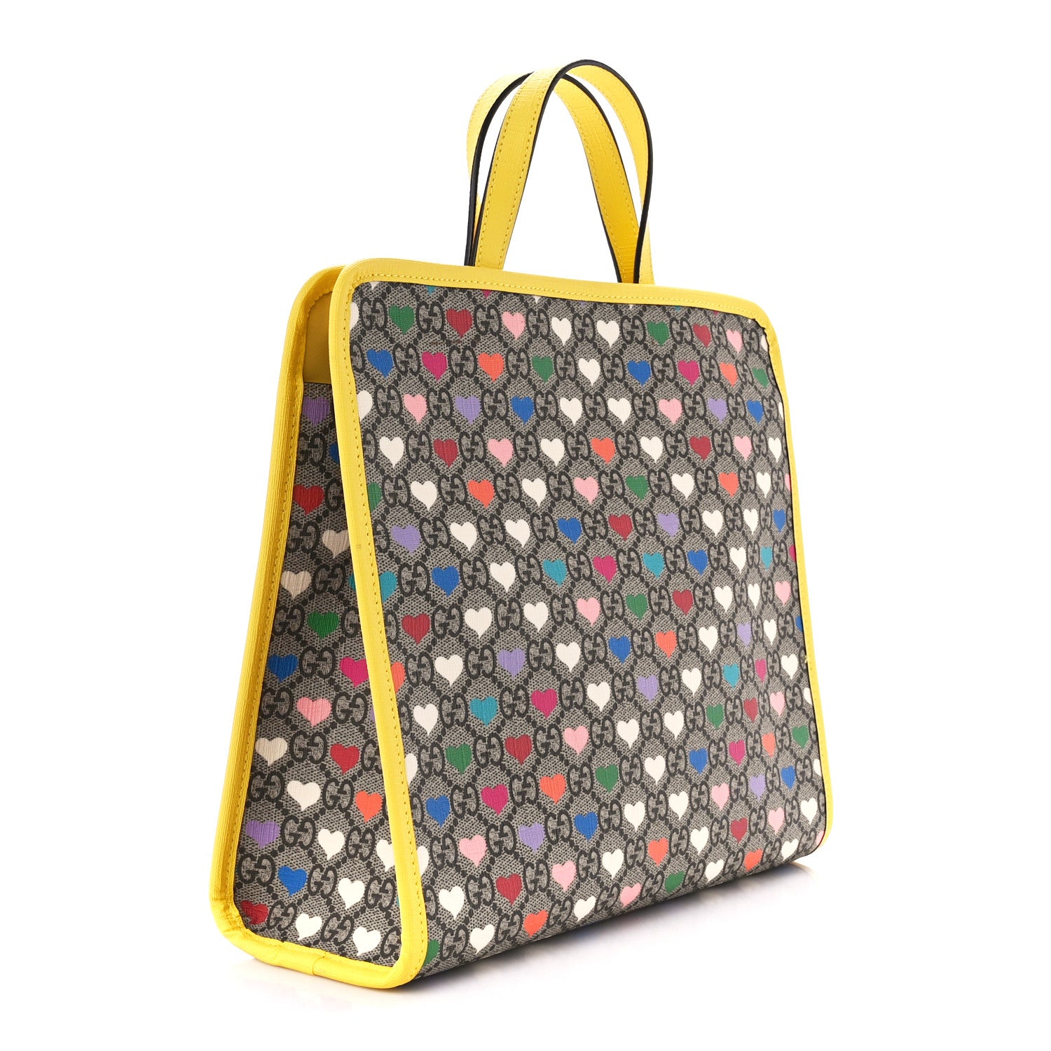 Gucci GG Supreme Monogram Hearts Childrens Tote Beige Ebony Multicolor Freesia 3 of 11