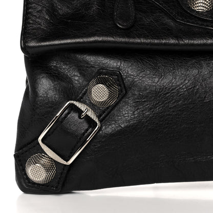 Balenciaga Agneau Giant 21 Silver Hardware Envelope Clutch Black 8 of 10