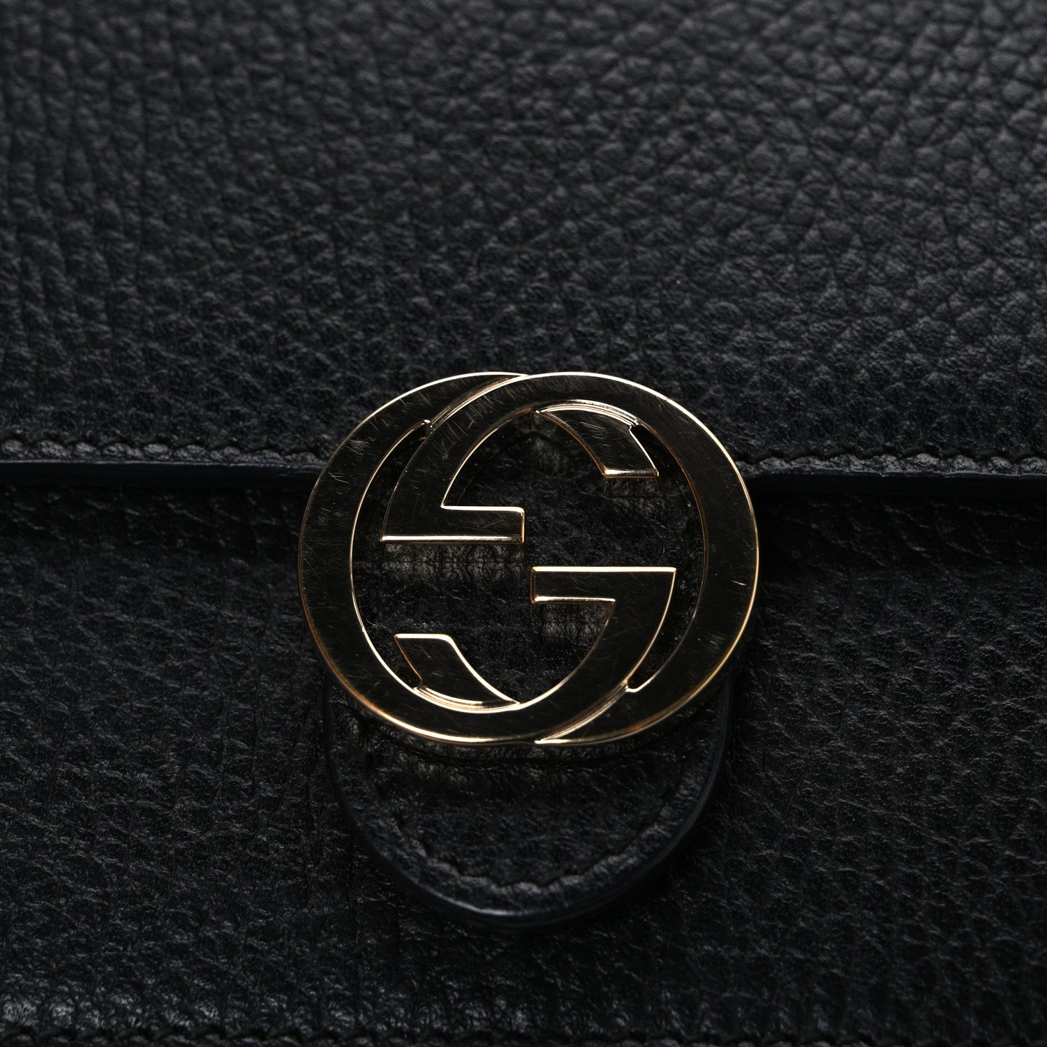 Gucci Dollar Calfskin Interlocking G Chain Wallet Black 11 of 11