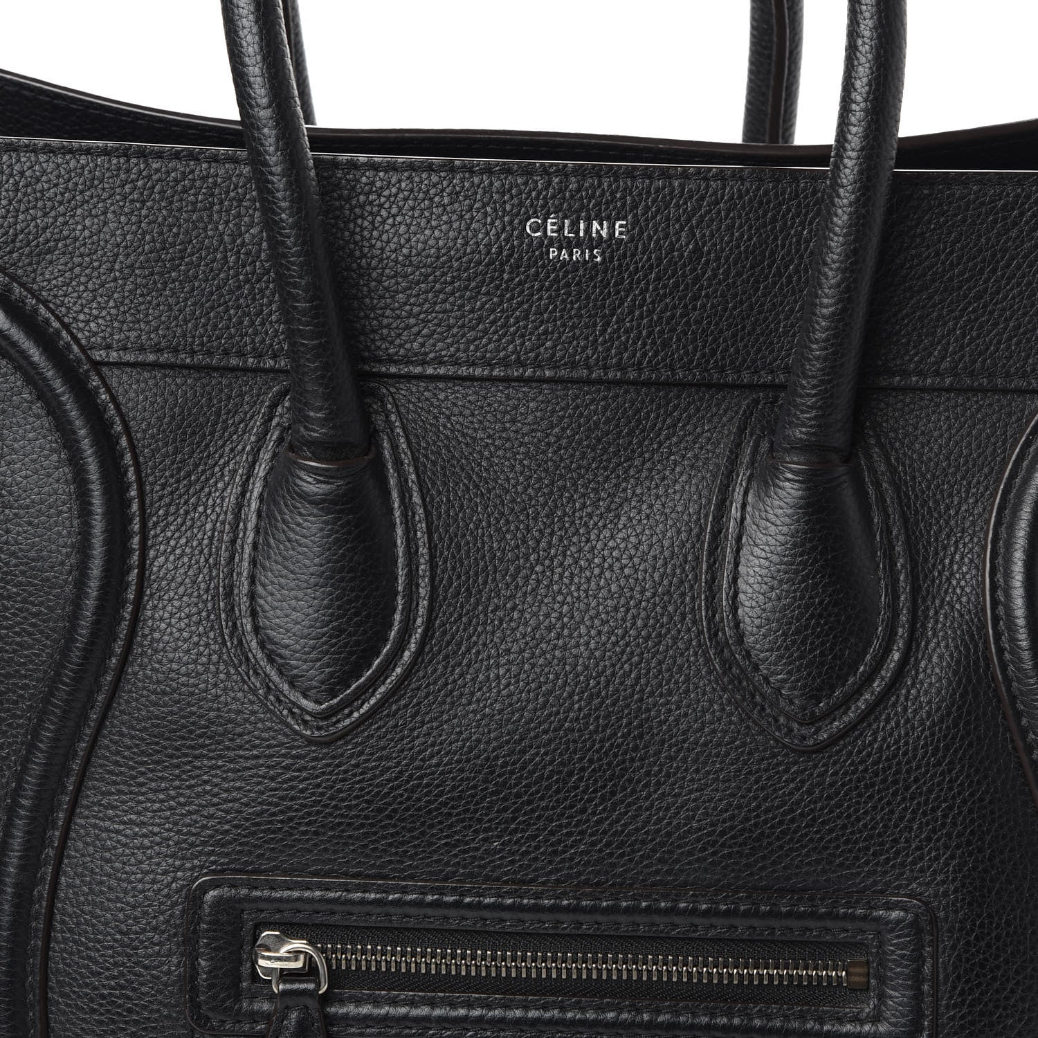 Celine Drummed Calfskin Mini Luggage Black 9 of 9