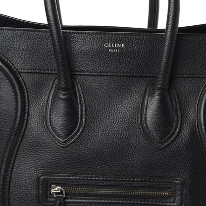 Celine Drummed Calfskin Mini Luggage Black 9 of 9