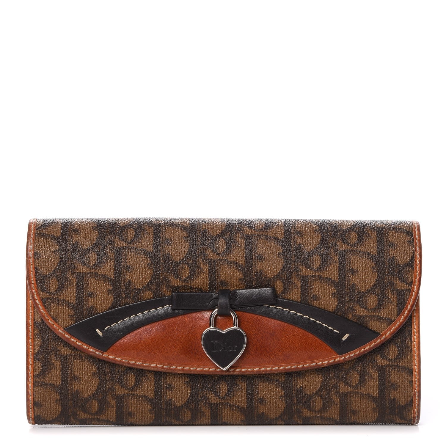 Christian Dior Monogram Trotter Romantique Heart Charm Wallet Light Brown 1 of 16