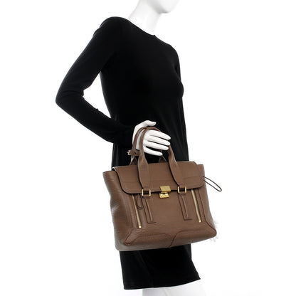 3.1 Phillip Lim 3.1 Textured Calfskin Medium Pashli Satchel Taupe 3 of 8