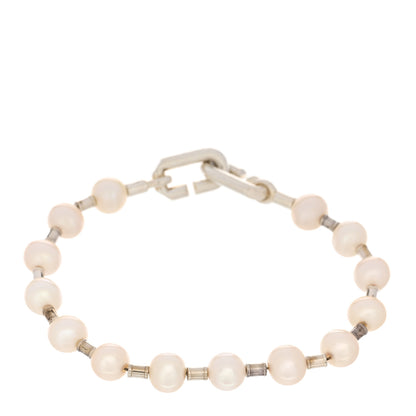 Tiffany Sterling Silver Pearl 7-8mm HardWear Bracelet 1 of 3