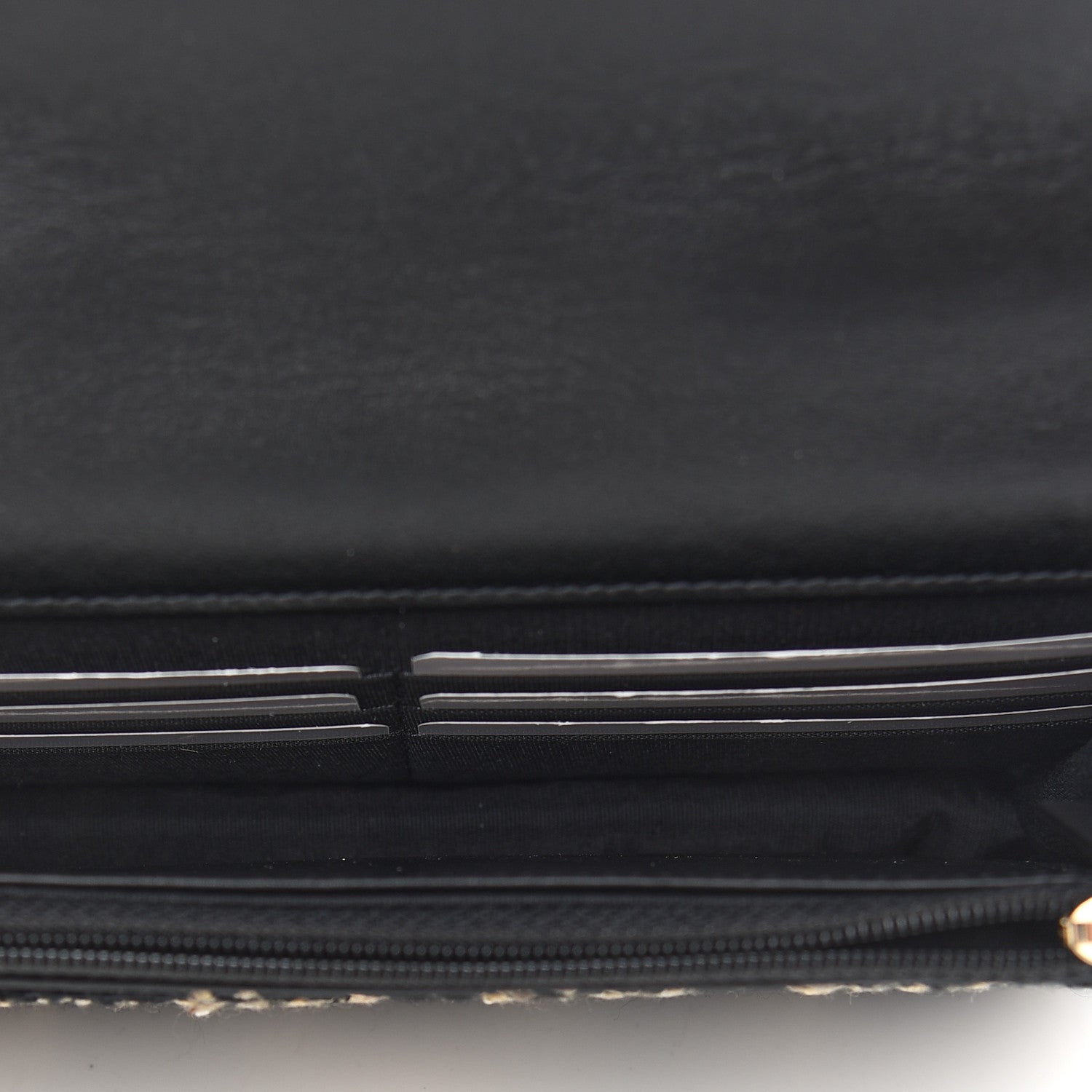 Chanel Tweed Quilted Chanel 19 Wallet On Chain WOC Black Beige 5 of 10