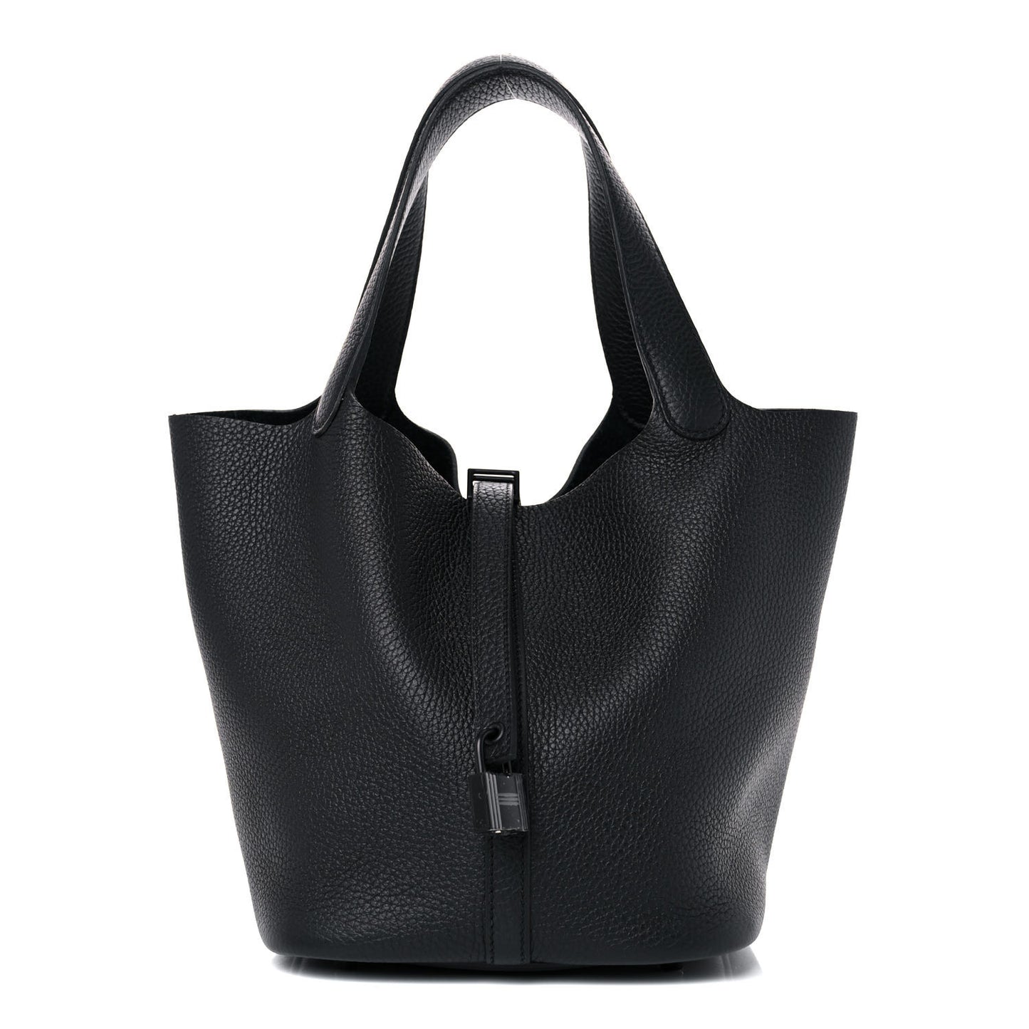 Taurillon Clemence Monochrome Picotin Lock 22 MM Black