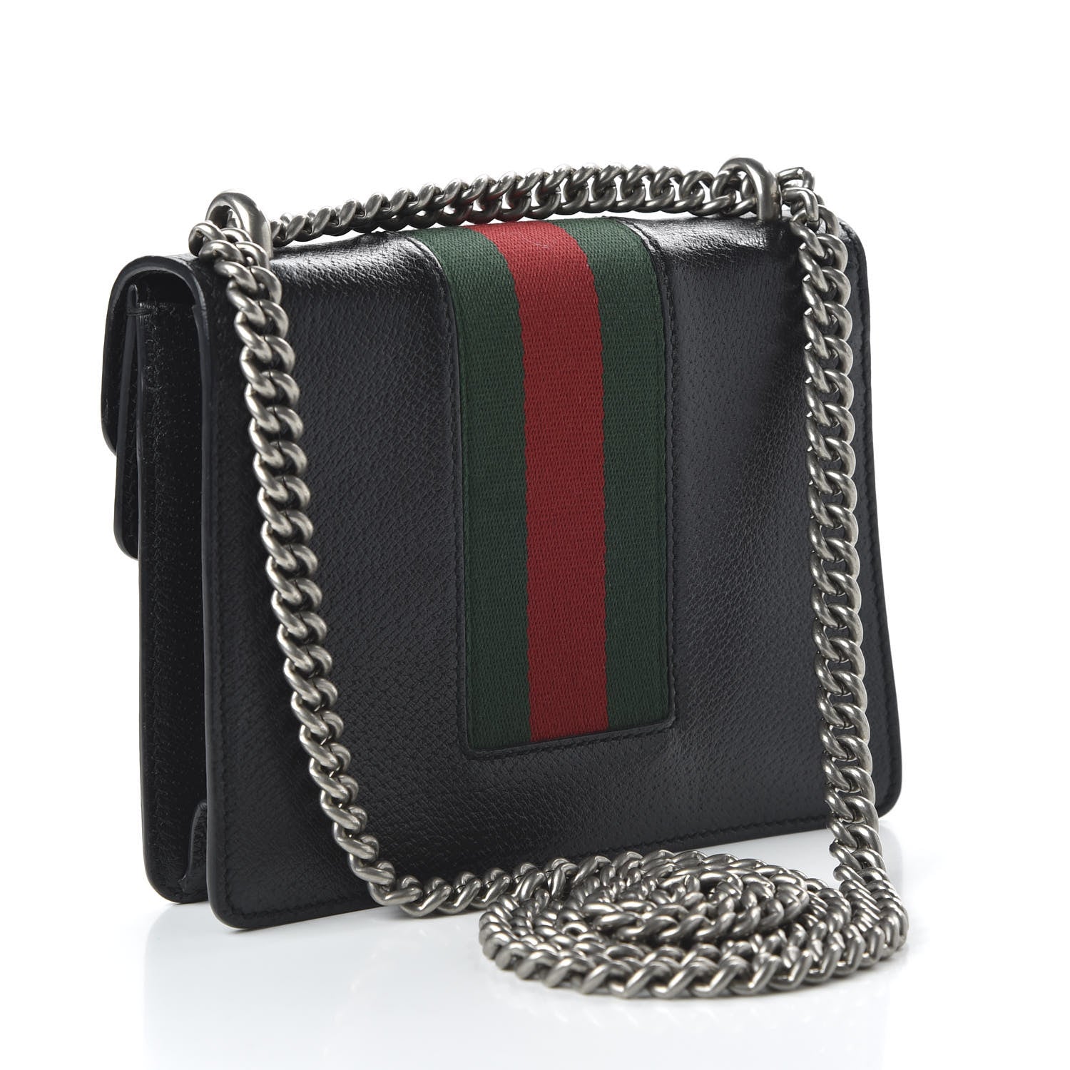Gucci Calfskin Web Mini Dionysus Shoulder Bag Black 3 of 10