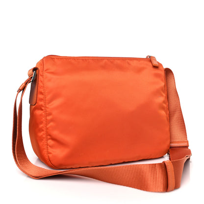 Prada Tessuto Nylon Saffiano Messenger Bag Papaya 3 of 9