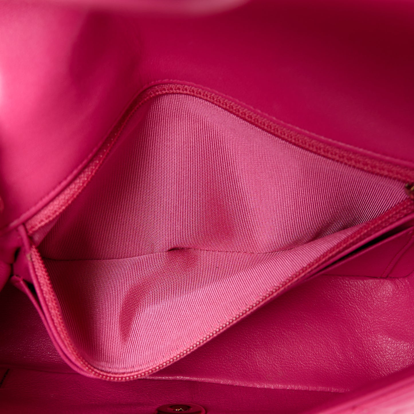 Lambskin Quilted Mini Rectangular Flap Fuchsia