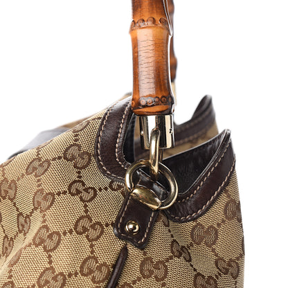 Gucci Monogram Medium Peggy Bamboo Top Handle Bag Dark Brown 9 of 9