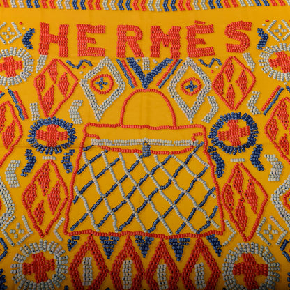 Hermes Silk Twill Kelly En Perles Giant Scarf 140 Curry Corail Encre 2 of 6