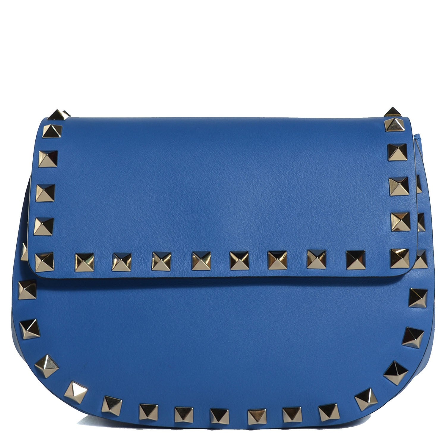 Valentino Garavani Vitello Mini Rockstud Crossbody Saddle Bag Light Sapphire 1 of 26