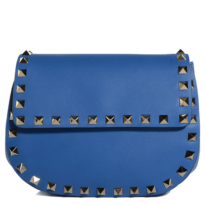 Valentino Garavani Vitello Mini Rockstud Crossbody Saddle Bag Light Sapphire 1 of 26