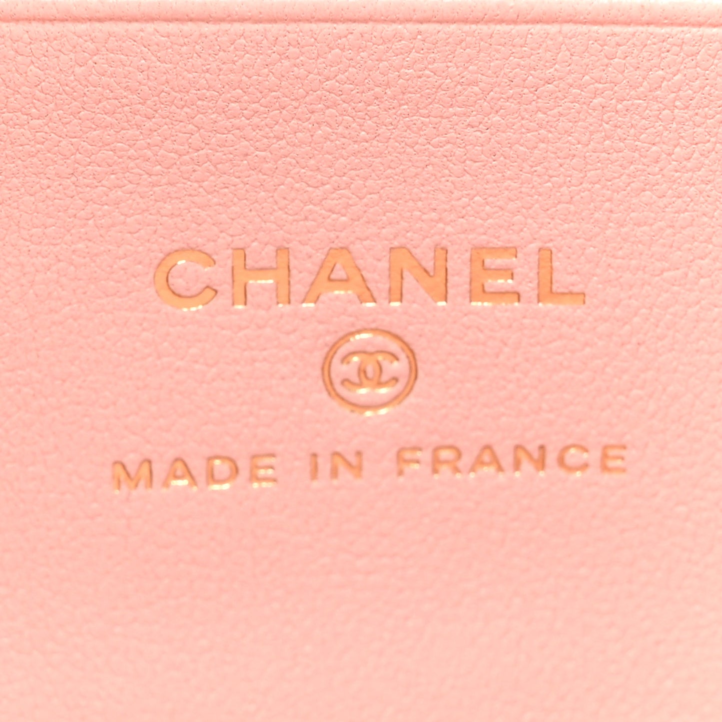 Lambskin Quilted CC Pouch Wristlet Pink