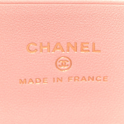 Chanel Lambskin Quilted CC Pouch Wristlet Pink 6 of 14