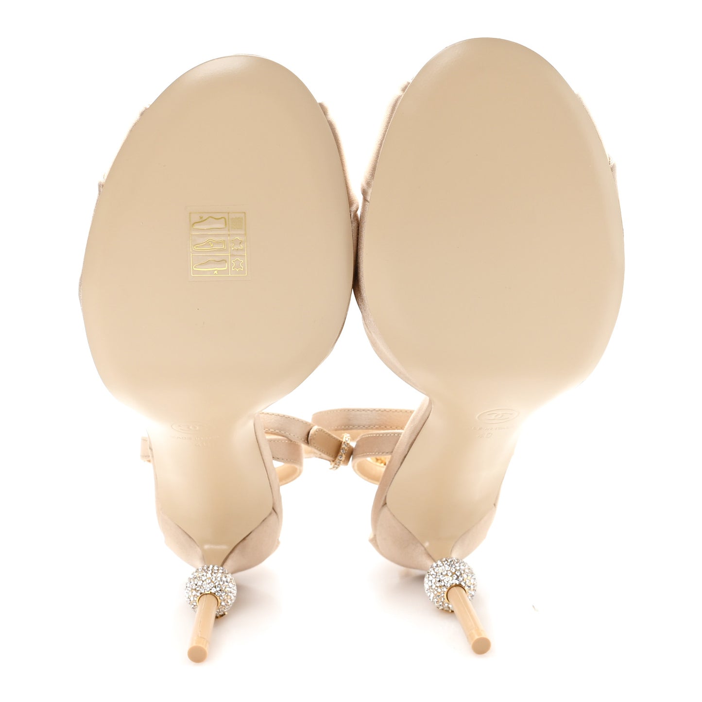Satin Pearl Crystal Bow Pumps 40 Light Beige