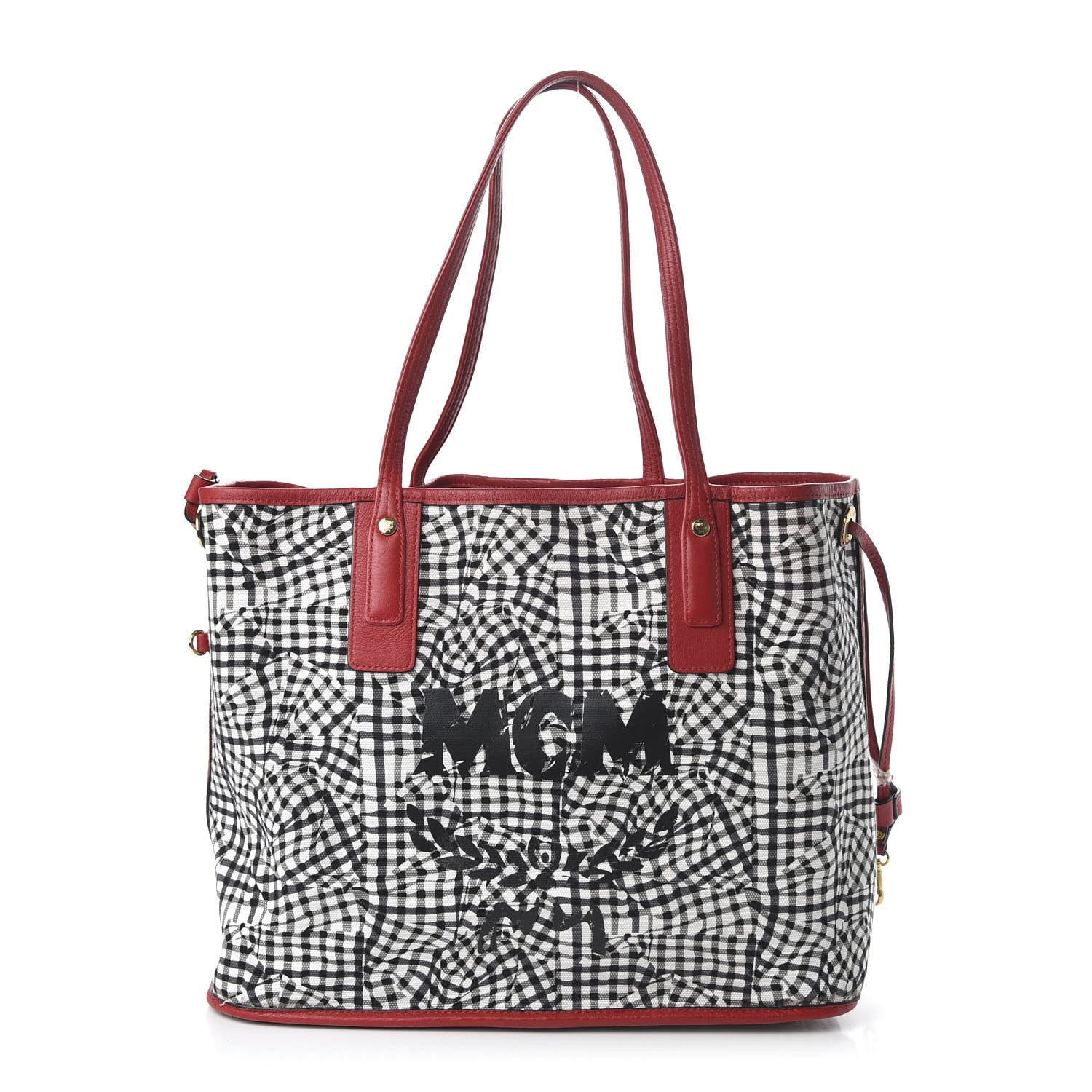 MCM Visetos Medium Liz Reversible Shopper Tote Ruby Red 10 of 16