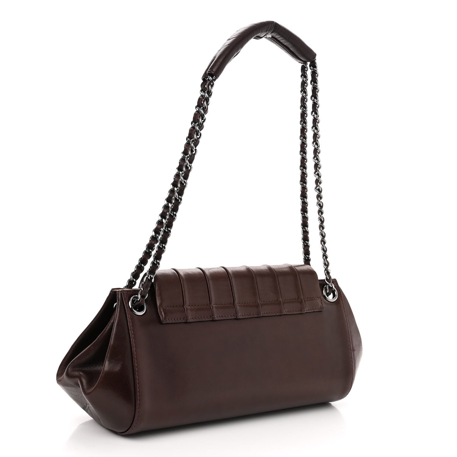Chanel Lambskin Vertical Quilt Small Accordion Flap Brown 3 of 11