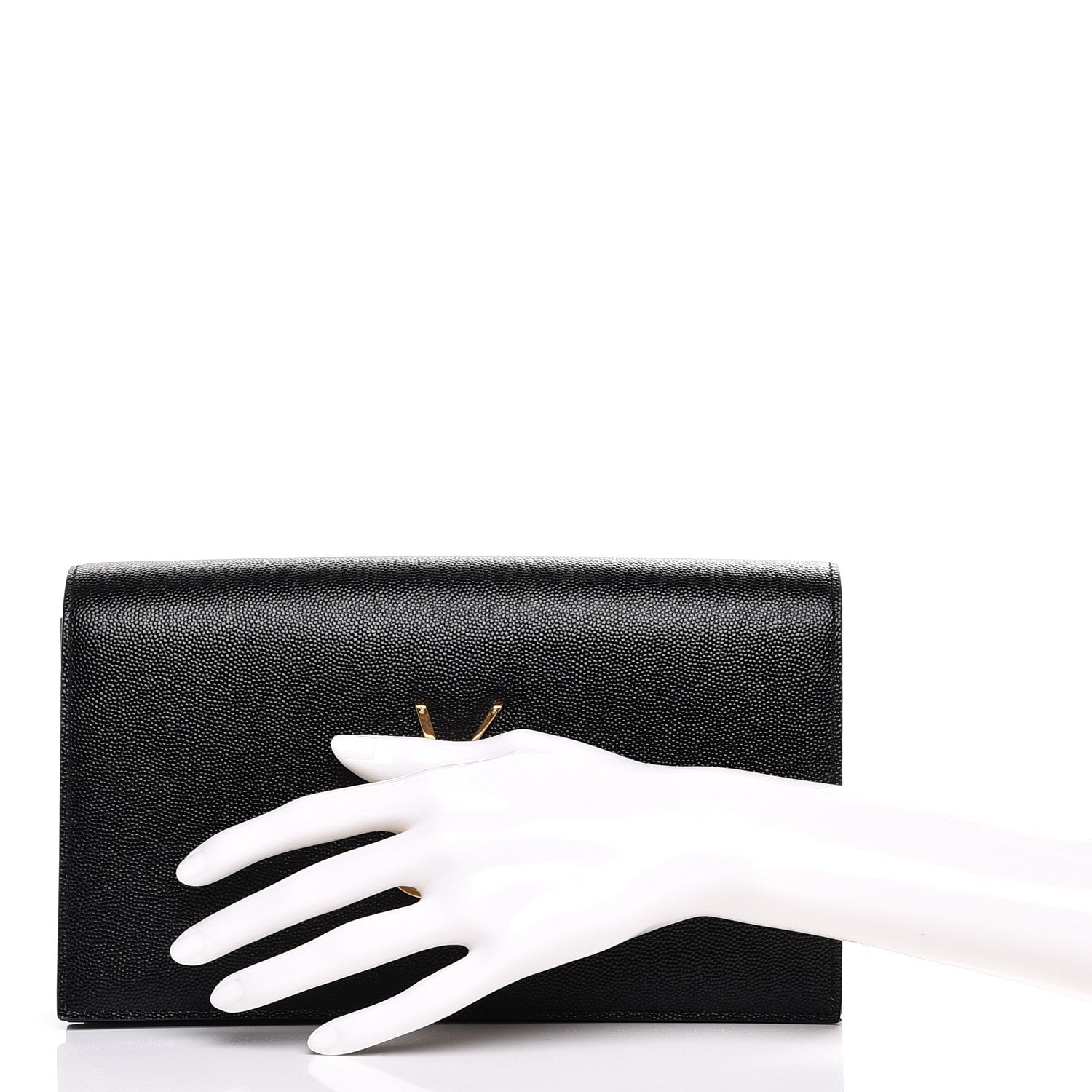 Saint Laurent Grain De Poudre Classic Monogram Clutch Black 2 of 7