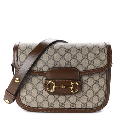 Gucci GG Supreme Monogram Horsebit 1955 Shoulder Bag Beige Brown Sugar 1 of 10