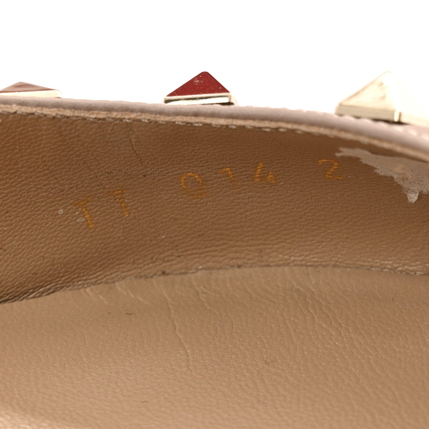 Pebbled Calfskin Rockstud Half D'Orsay Slingback 50mm Pumps 37.5 Poudre