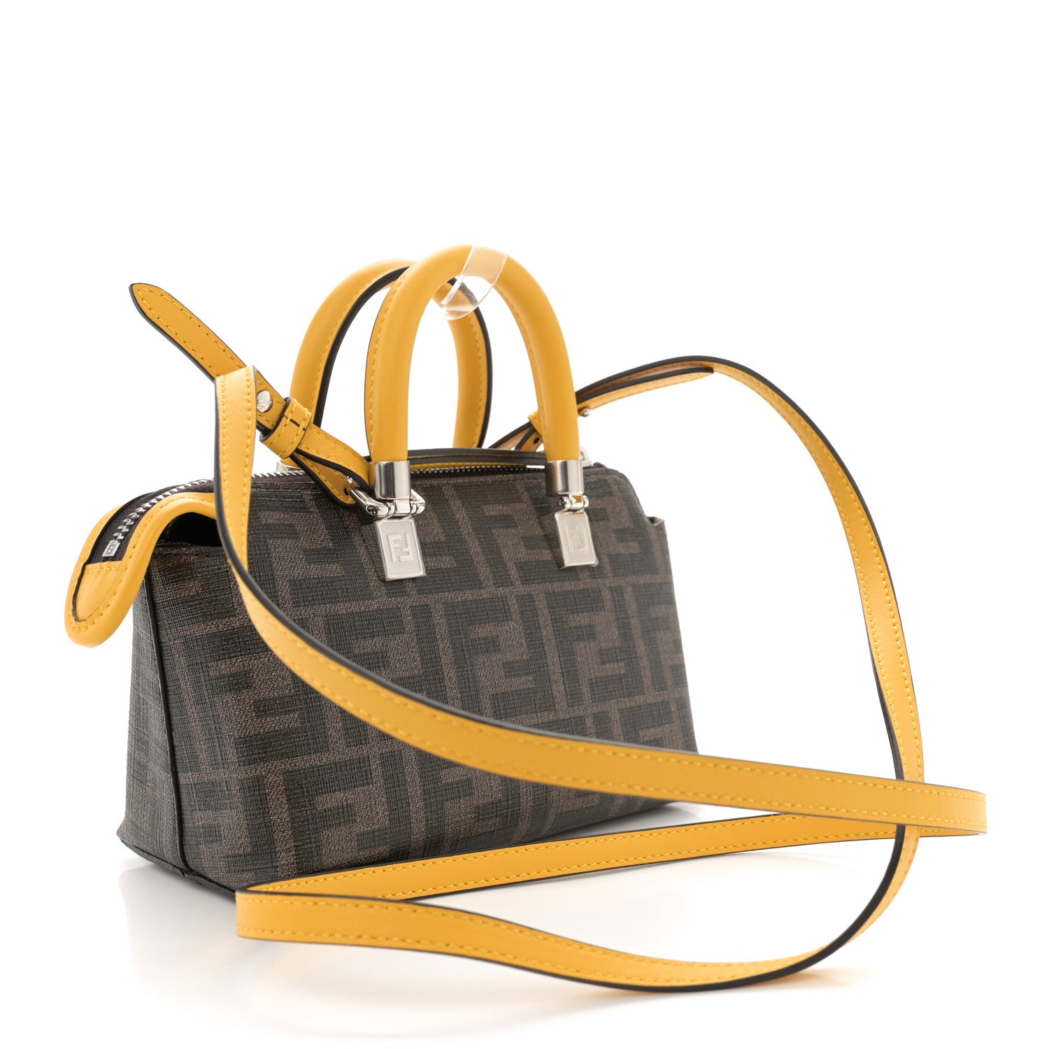 Fendi X FRGMT X POKEMON Glazed Fabric FF Pokemon Mini By The Way Top Handle Tobacco Moro Giallo Mimosa 3 of 10