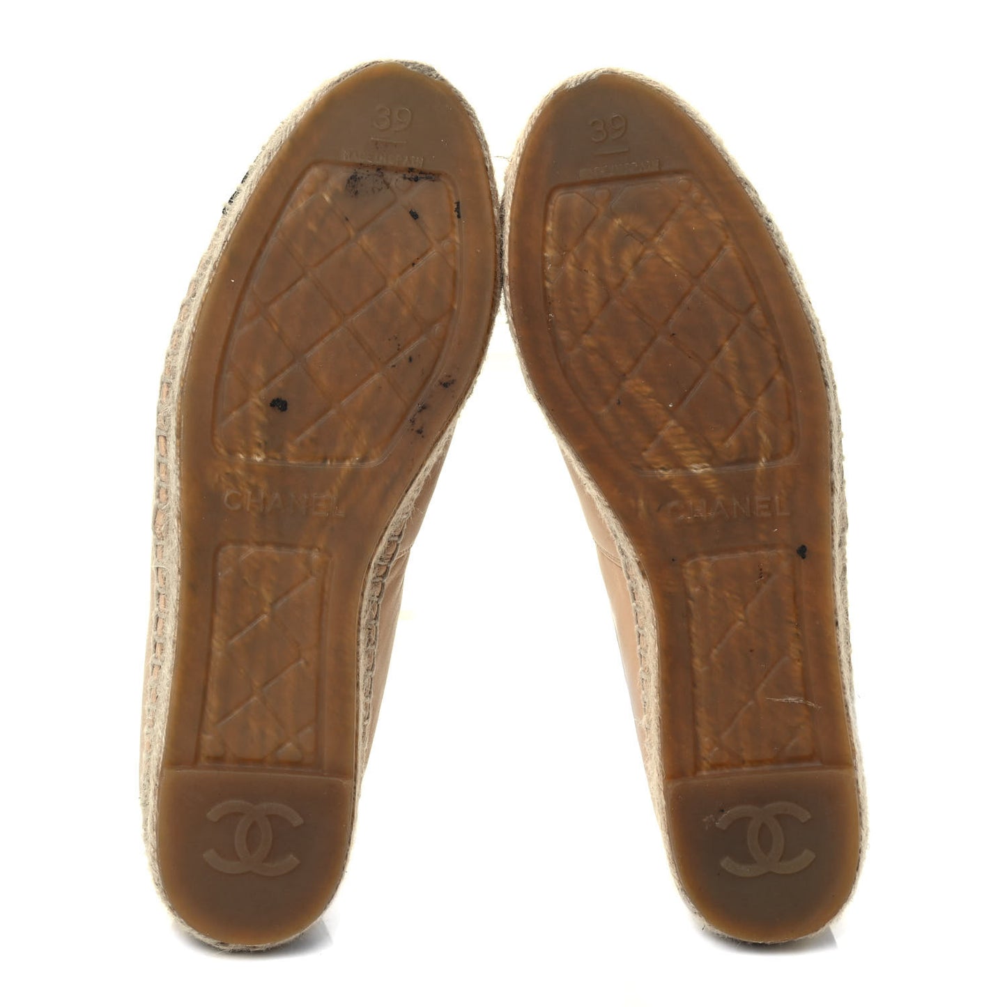 Lambskin CC Espadrilles 39 Beige Black