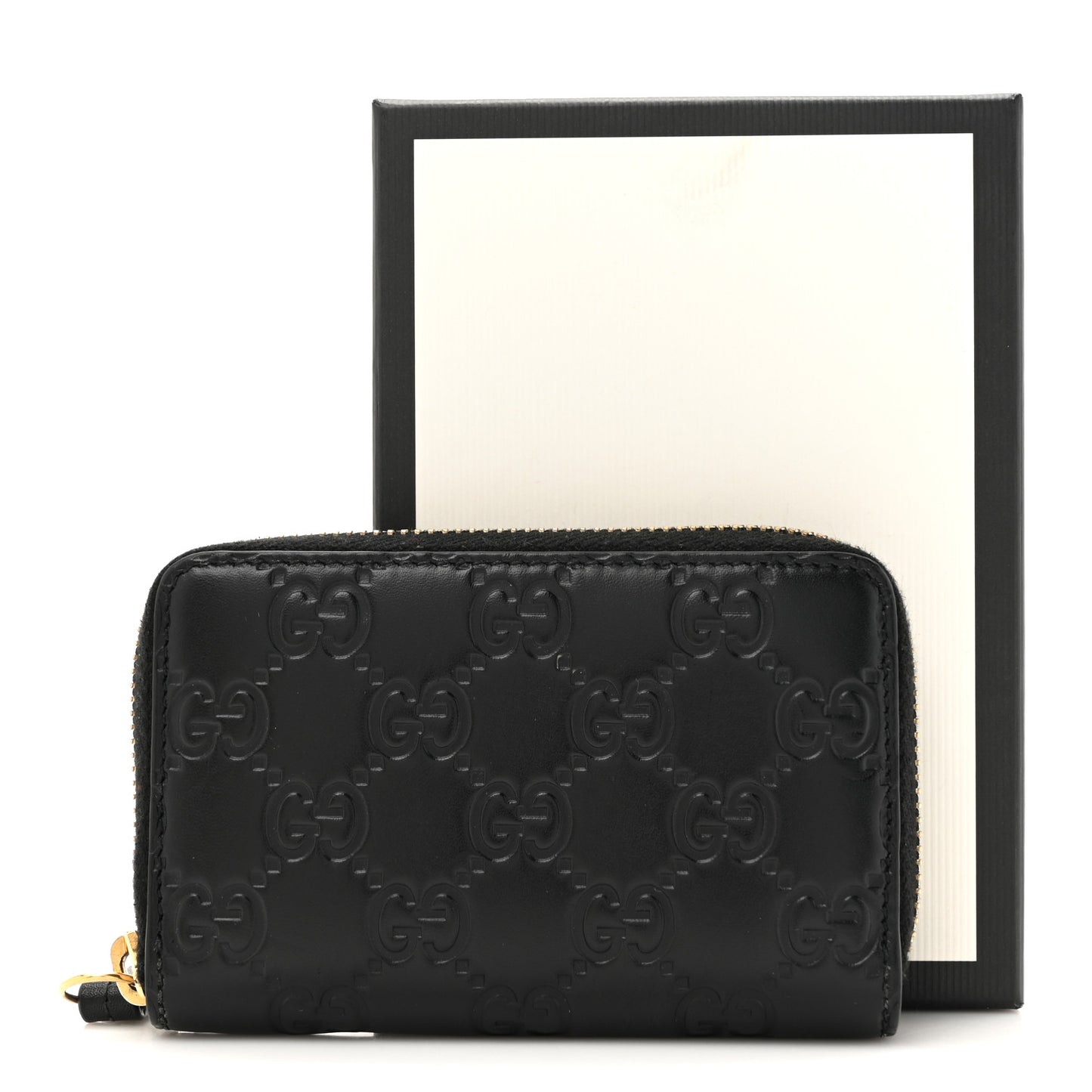 Guccissima Zip Around Coin Purse Wallet Black