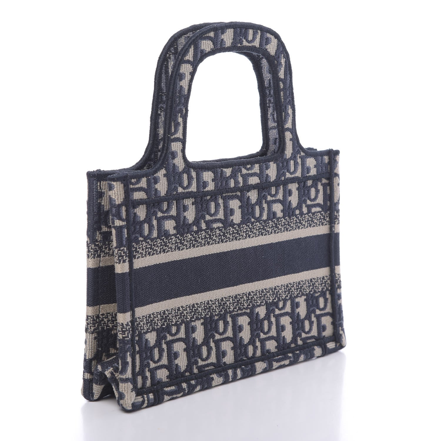 Christian Dior Oblique Mini Book Tote Blue Multicolor 3 of 11