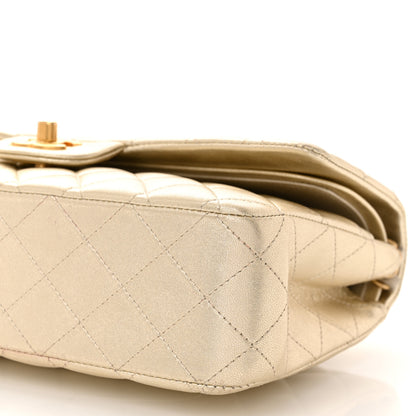 Chanel Metallic Lambskin Quilted Medium Double Flap Gold 10 of 11