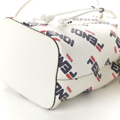 Fendi X FILA Vitello F is Fendi Mania Mini Mon Tresor Bucket Bag White 9 of 9