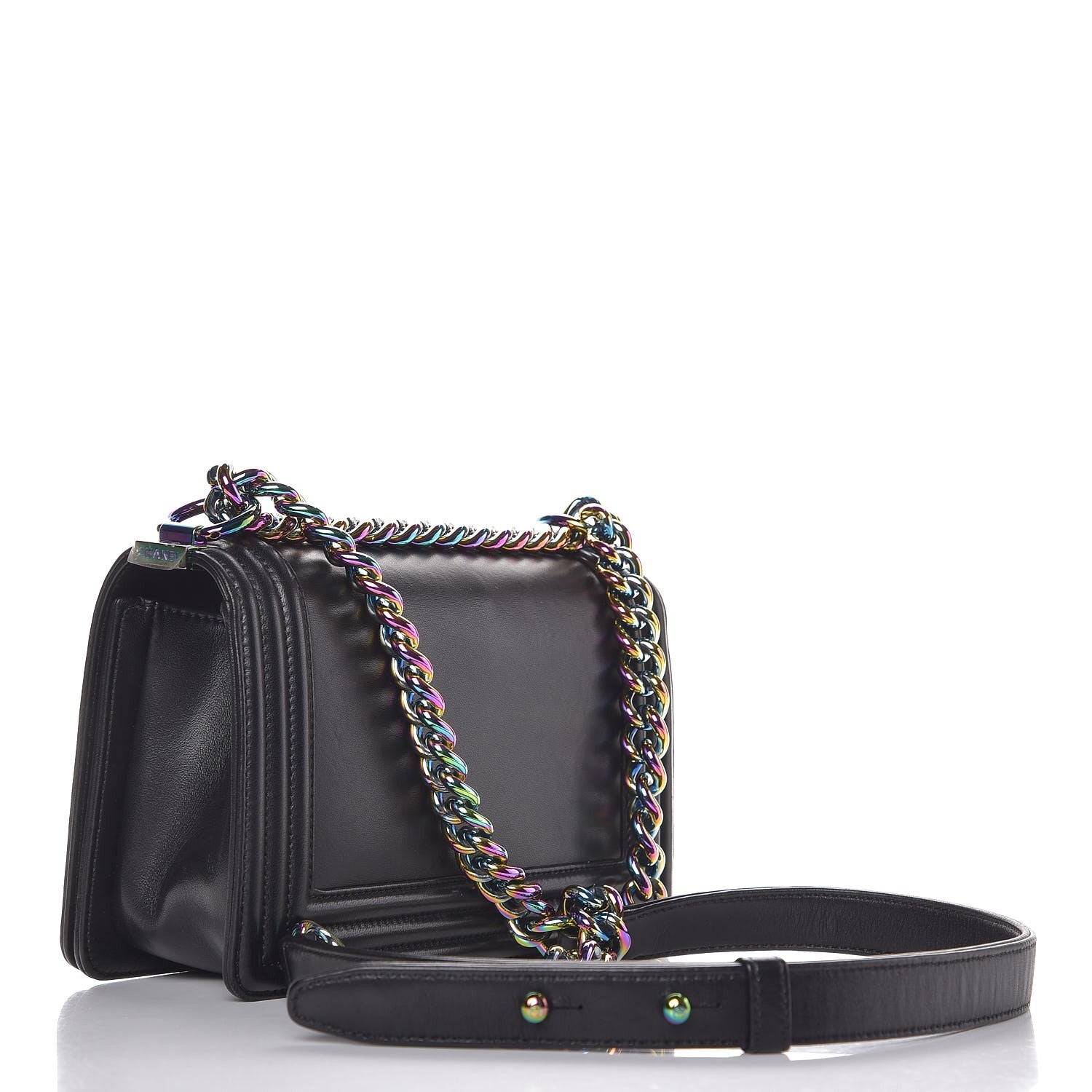 Chanel Lambskin LED Iridescent Metal Small Boy Flap Black Multicolor 3 of 10