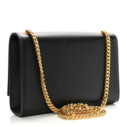 Saint Laurent Grain De Poudre Small Monogram Kate Satchel Black 3 of 10