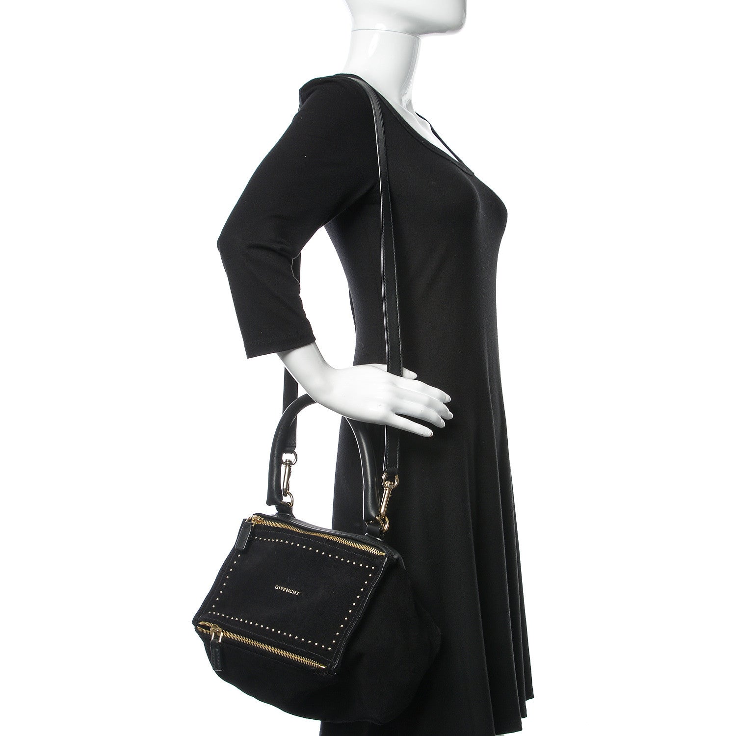 Givenchy Suede Studded Small Pandora Black 2 of 11
