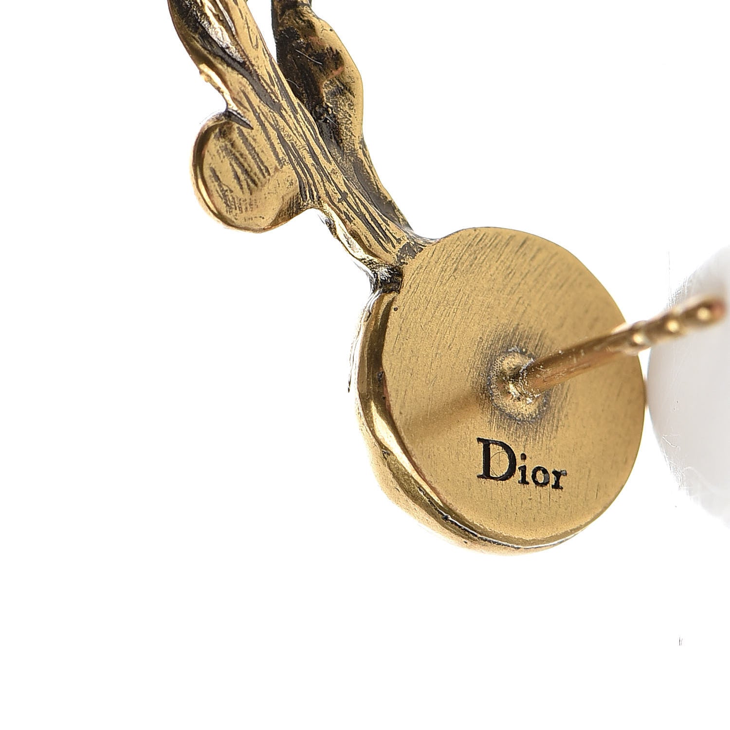 Christian Dior Metal Resin J'Adior Climber Earring Aged Gold 4 of 4