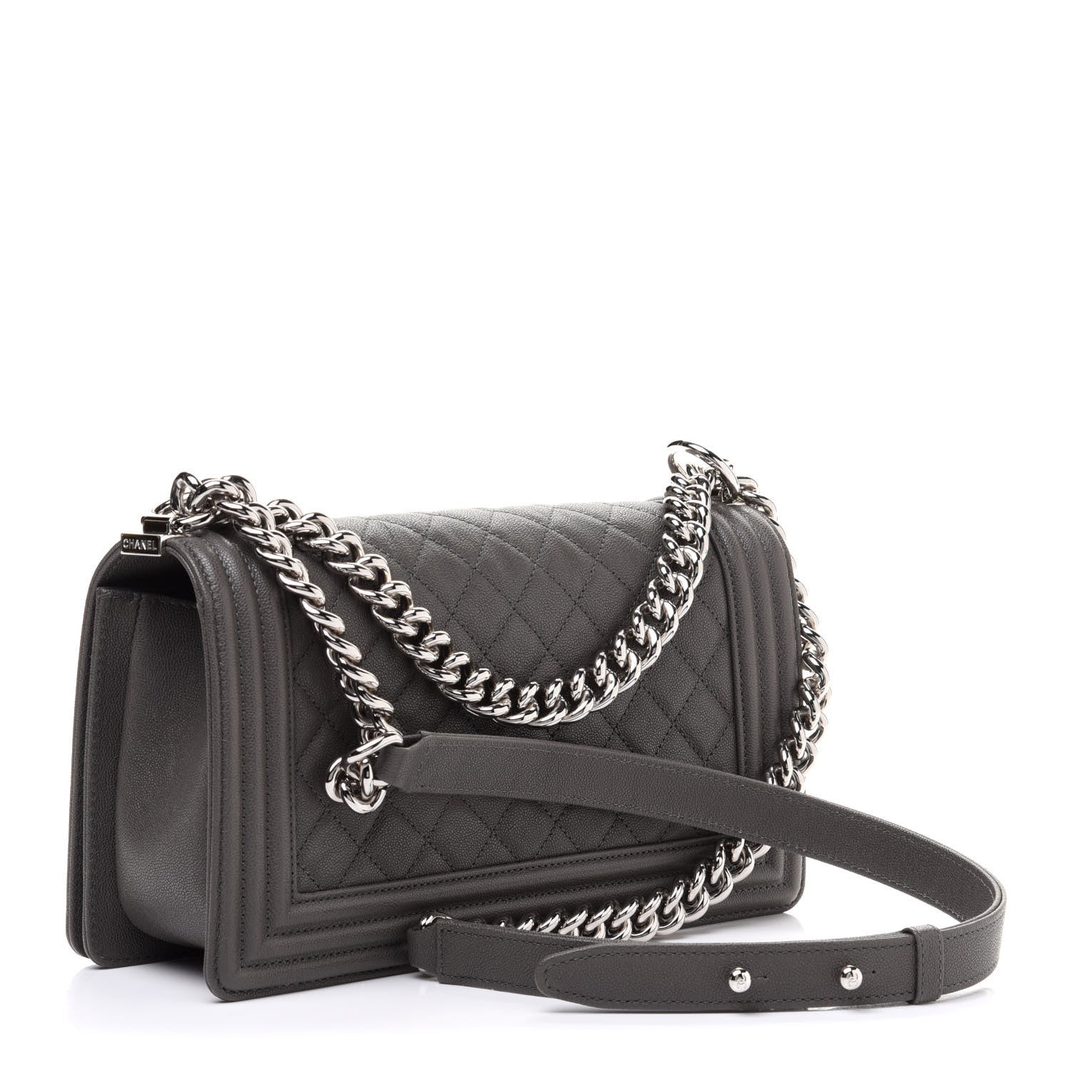 Chanel Caviar Quilted Medium Boy Flap Grey 3 of 12