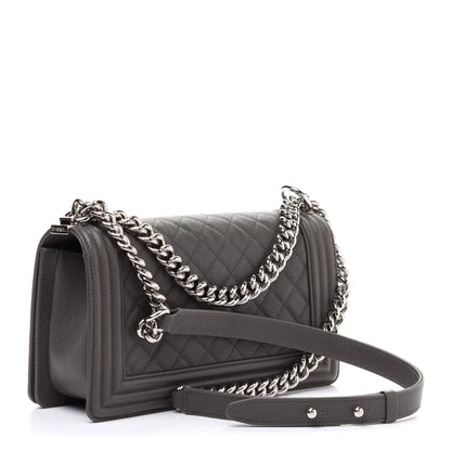 Chanel Caviar Quilted Medium Boy Flap Grey 3 of 12