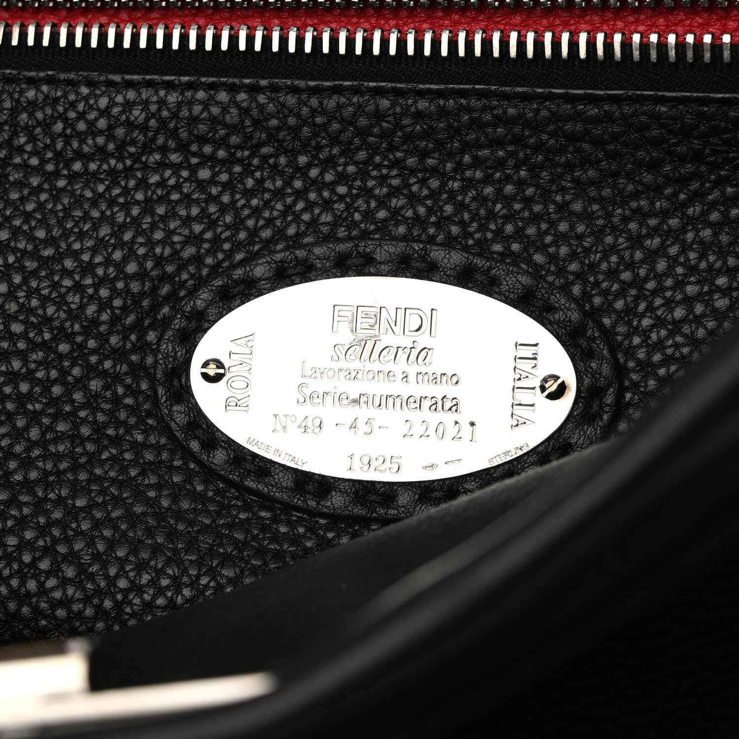 Fendi Cuoio Romano Selleria Monster Eyes Inlay Mens Large Peekaboo Iconic Essential Satchel Black Sunflower 7 of 11
