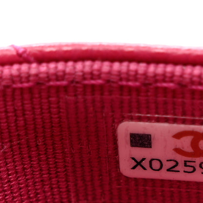 Chanel Caviar Quilted Flap Card Holder Wallet Dark Pink 8 of 9