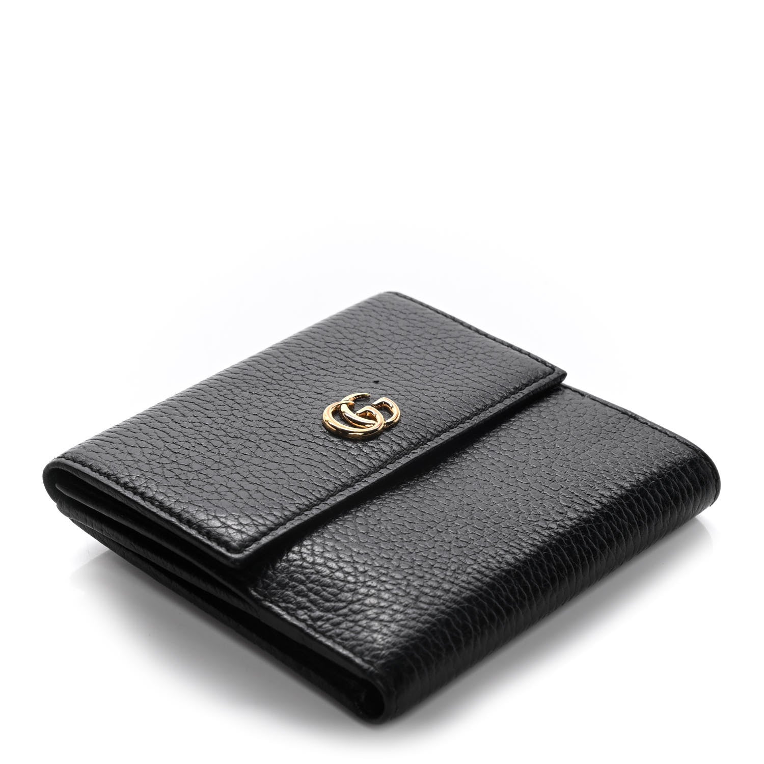 Gucci Dollar Calfskin Double G French Flap Wallet Black 4 of 14