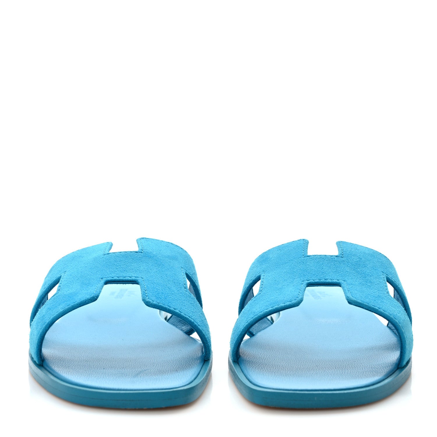 Hermes Suede Goatskin Oran Sandals 37 Bleu Vif 2 of 9