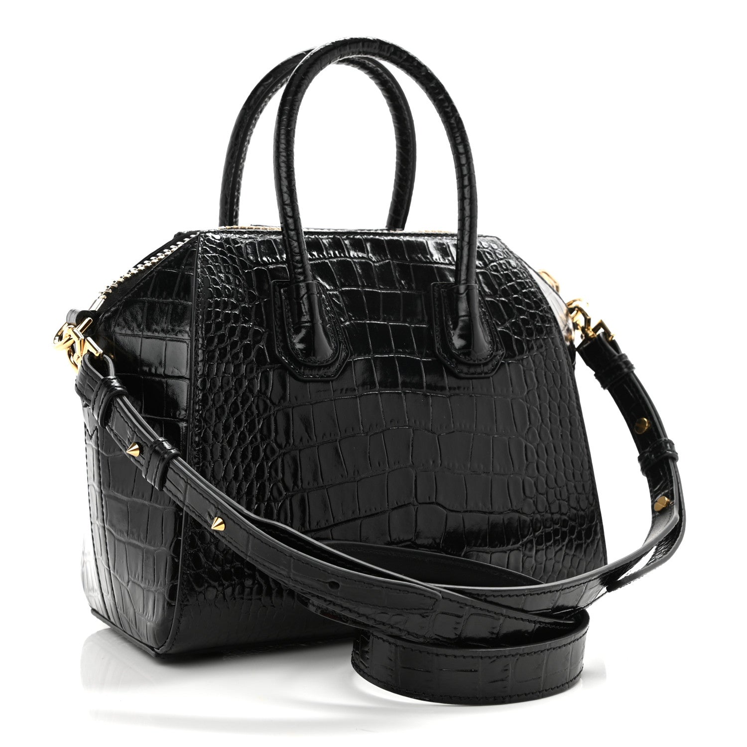 Givenchy Calfskin Crocodile Embossed Mini Antigona Black 3 of 8
