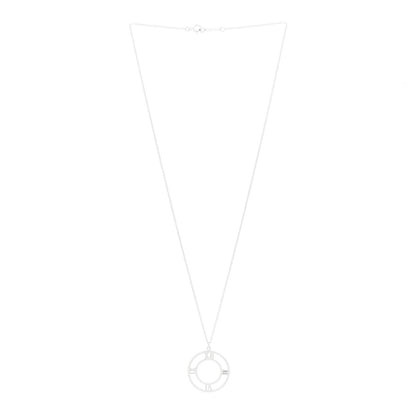 Tiffany 18K White Gold Diamond Medium Atlas Open Pave Pendant Necklace 3 of 7