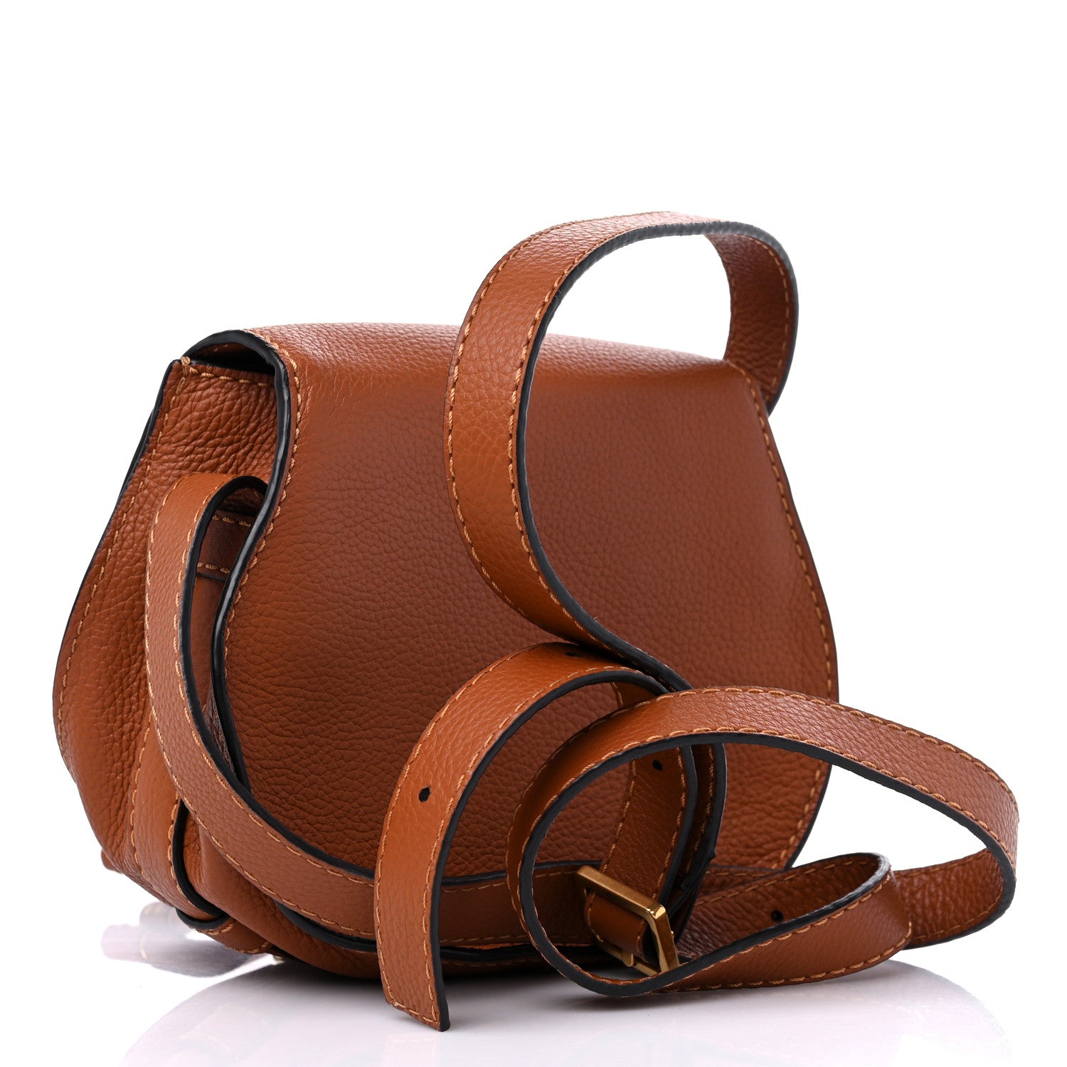 Chloe Calfskin Mini Marcie Round Crossbody Bag Tan 3 of 8