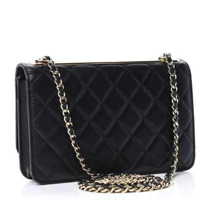 Chanel Lambskin Quilted Trendy CC Wallet On Chain WOC Black 3 of 14